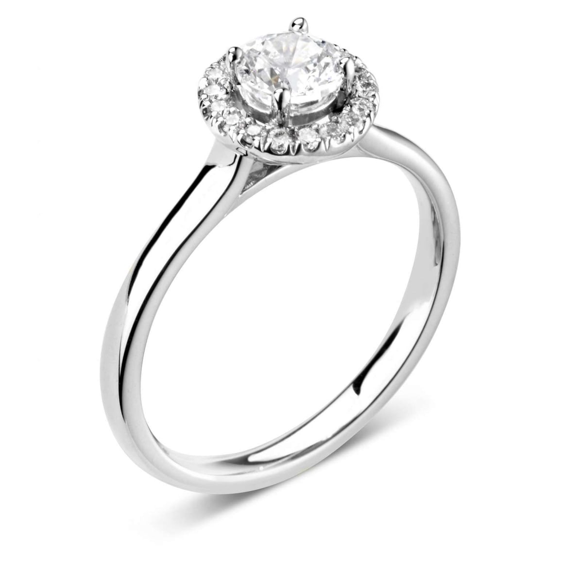 Platinum 2.26ct Round Brilliant Cut Diamond Halo Ring