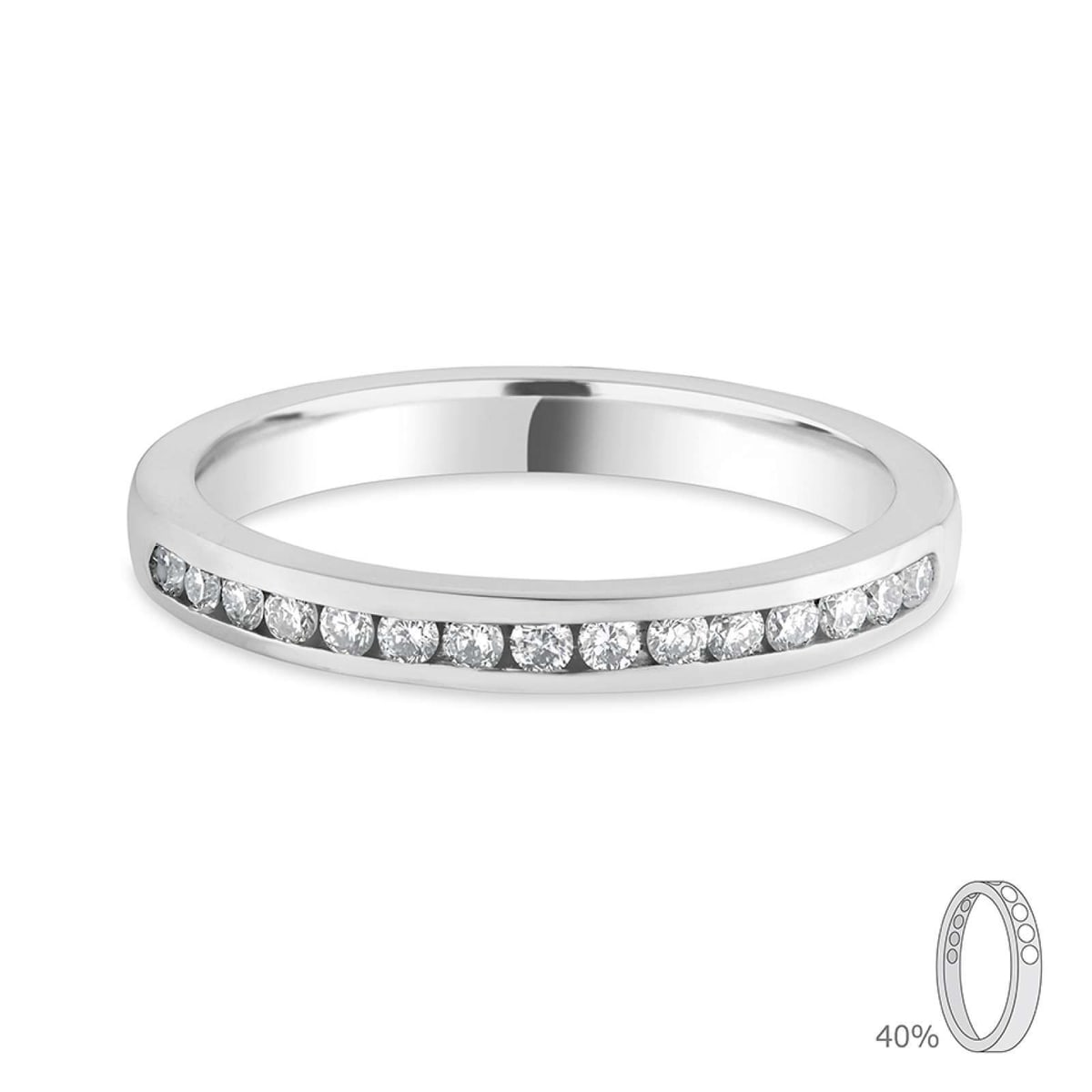 Platinum 2.5mm Court Diamond Channel Set Wedding Ring