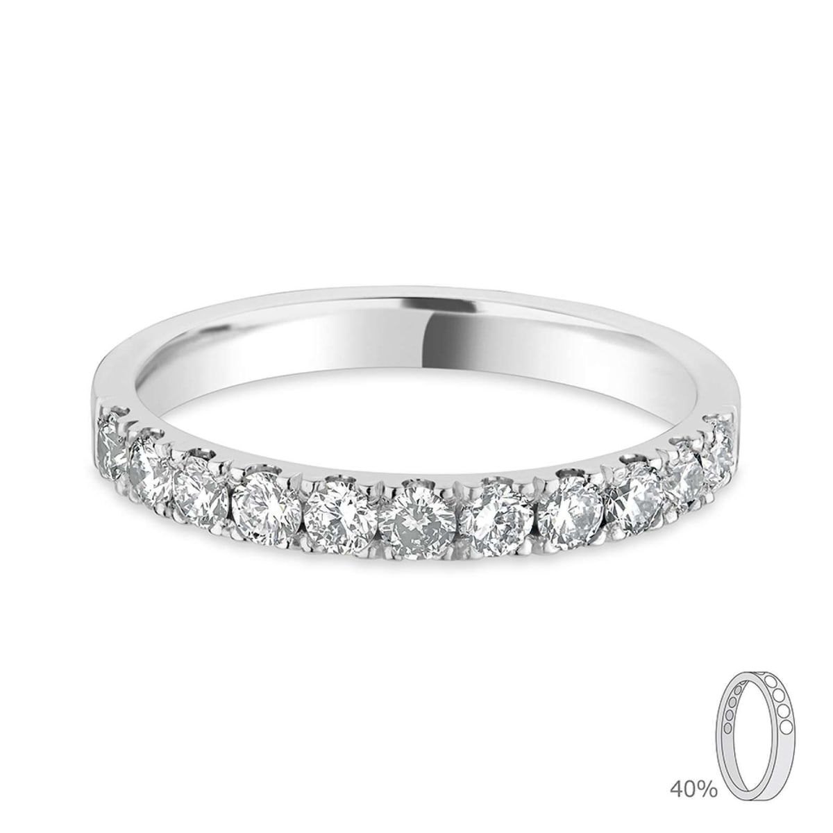 Platinum 2.5mm Flat Court Diamond Set Wedding Ring