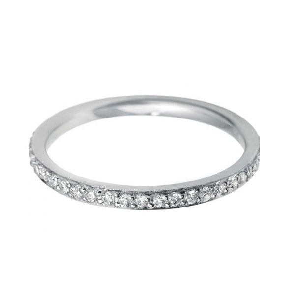 Platinum 2mm Grain Set Diamond Wedding Ring