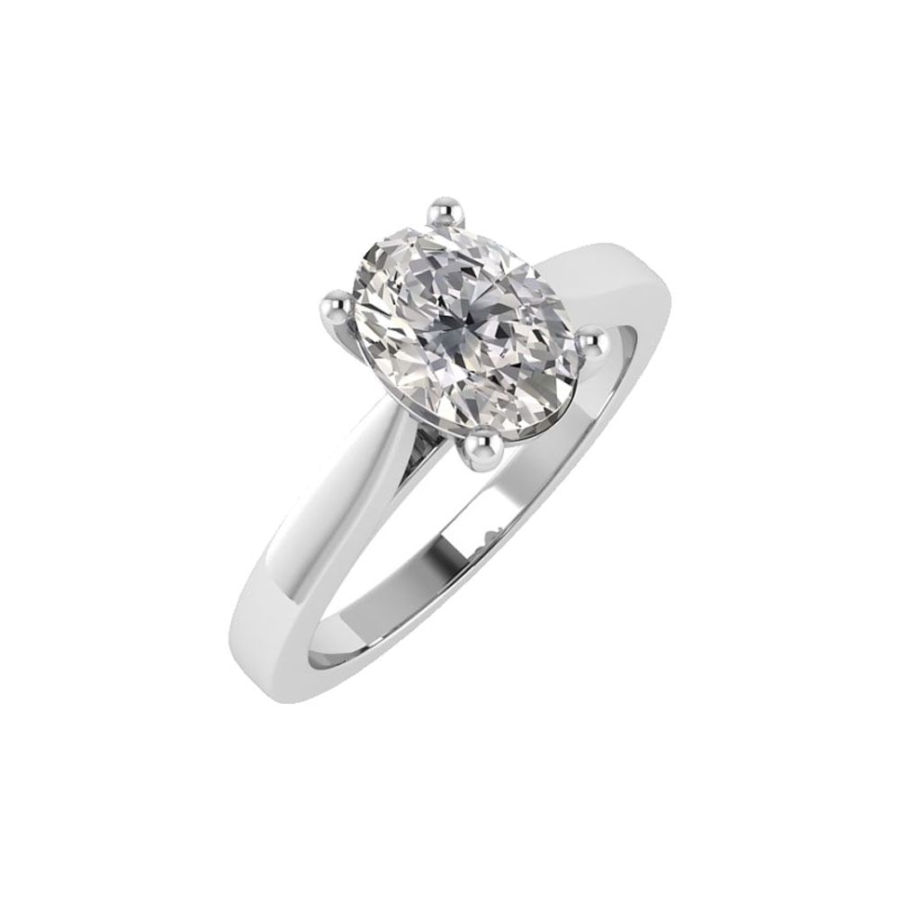 Platinum 4 Claw Oval 0.50ct Diamond Ring 10217