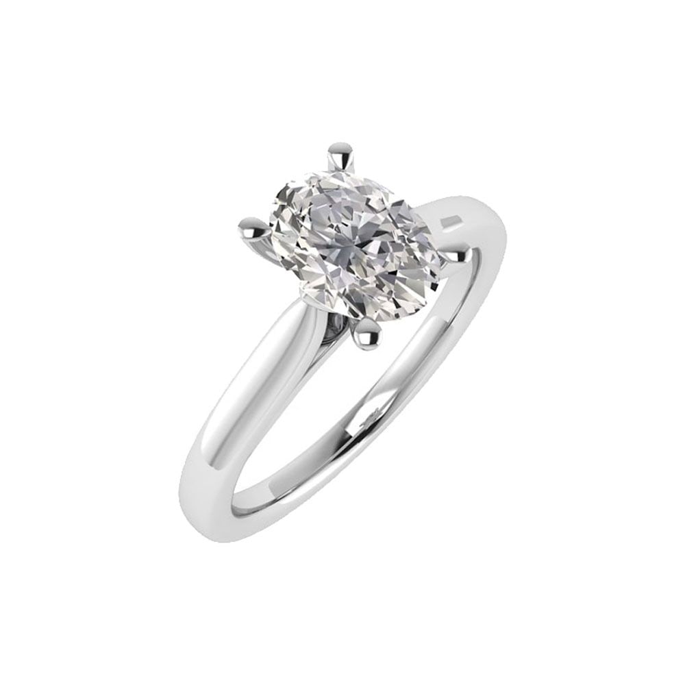 Platinum 4 Claw Oval 0.50ct Diamond Ring 10218