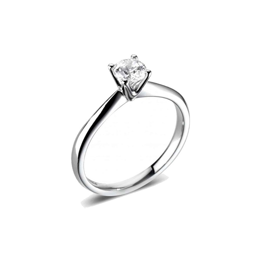 Platinum 4 Claw Round Brilliant 0.25ct Diamond Ring 10052