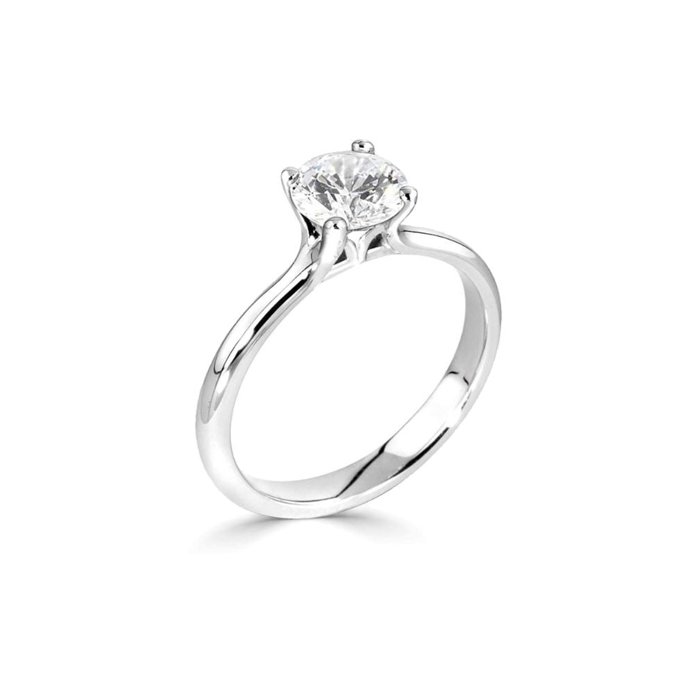 Platinum 4 Claw Round Brilliant 0.25ct Diamond Ring 10044
