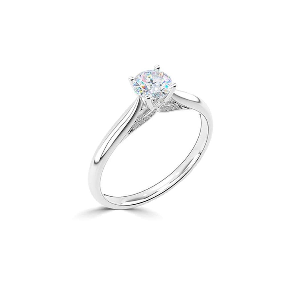 Platinum 4 Claw Round Brilliant 0.35ct Diamond Ring