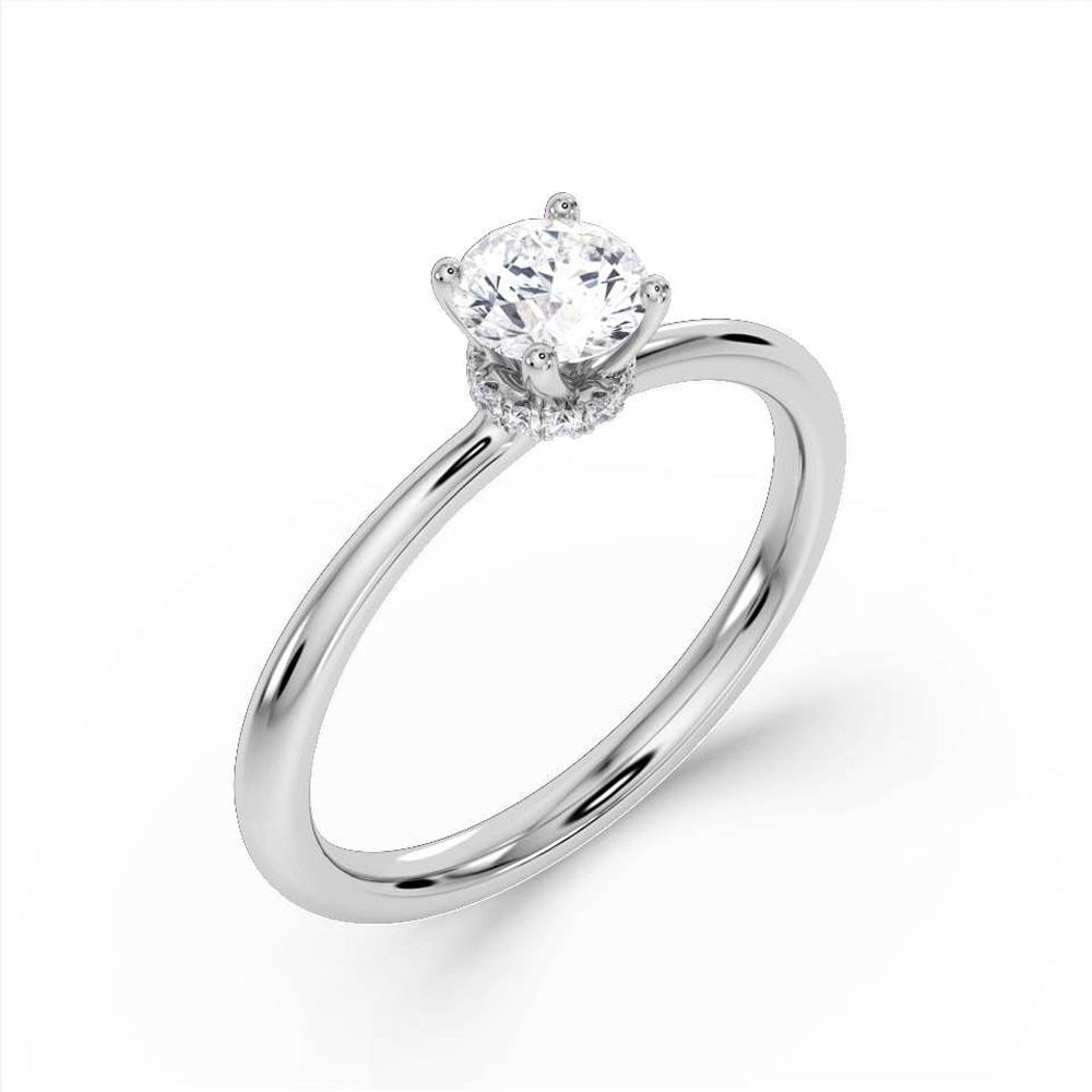 Platinum 4 Claw Round Brilliant 0.85ct Diamond Ring