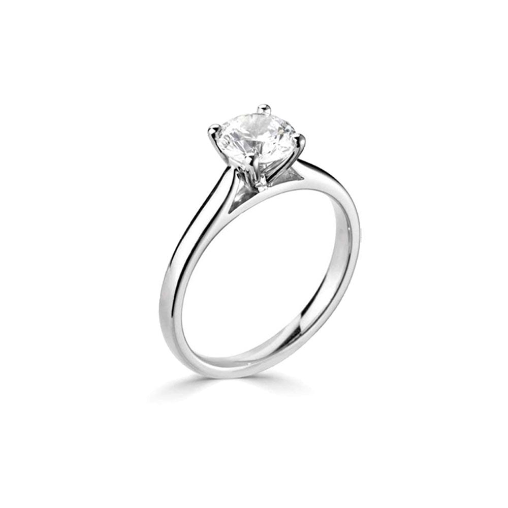 Platinum 4 Claw Round Brilliant 1.01ct Diamond Ring 10050
