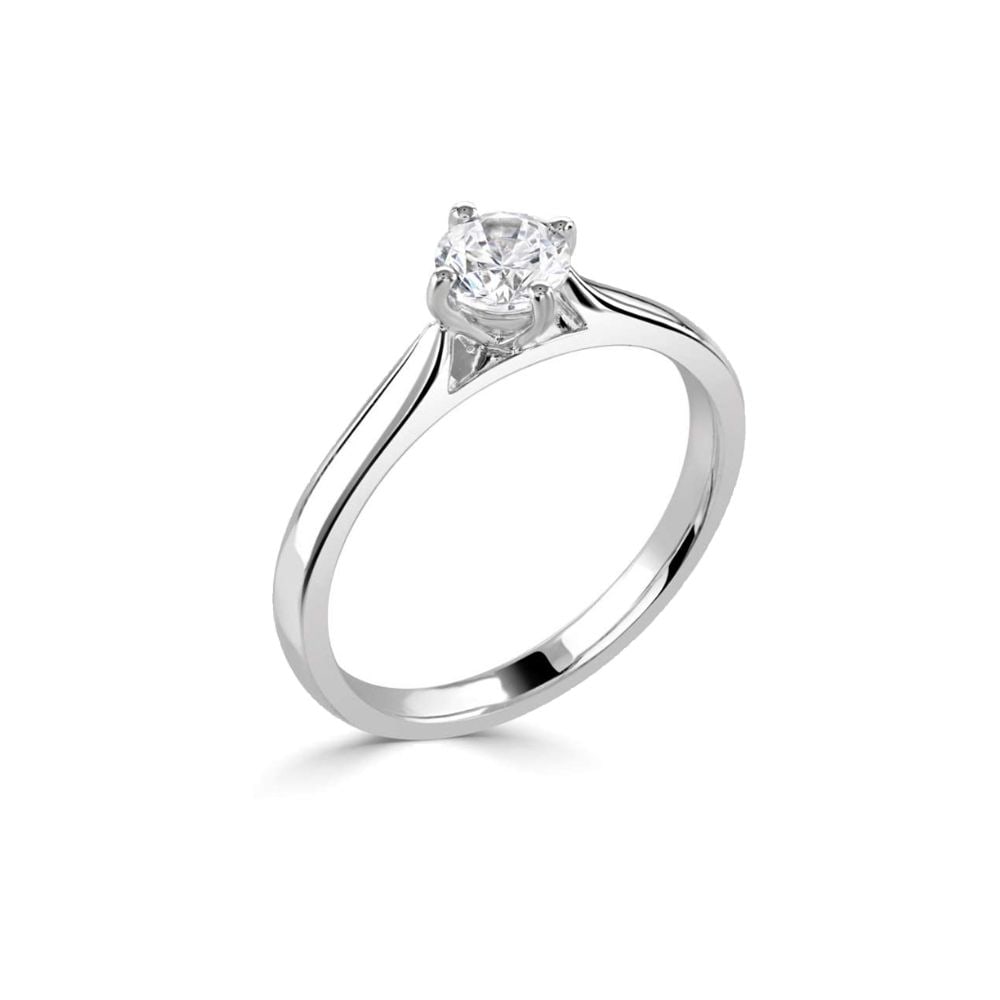 Platinum 4 Claw Round Brilliant 1.01ct Diamond Ring 10083