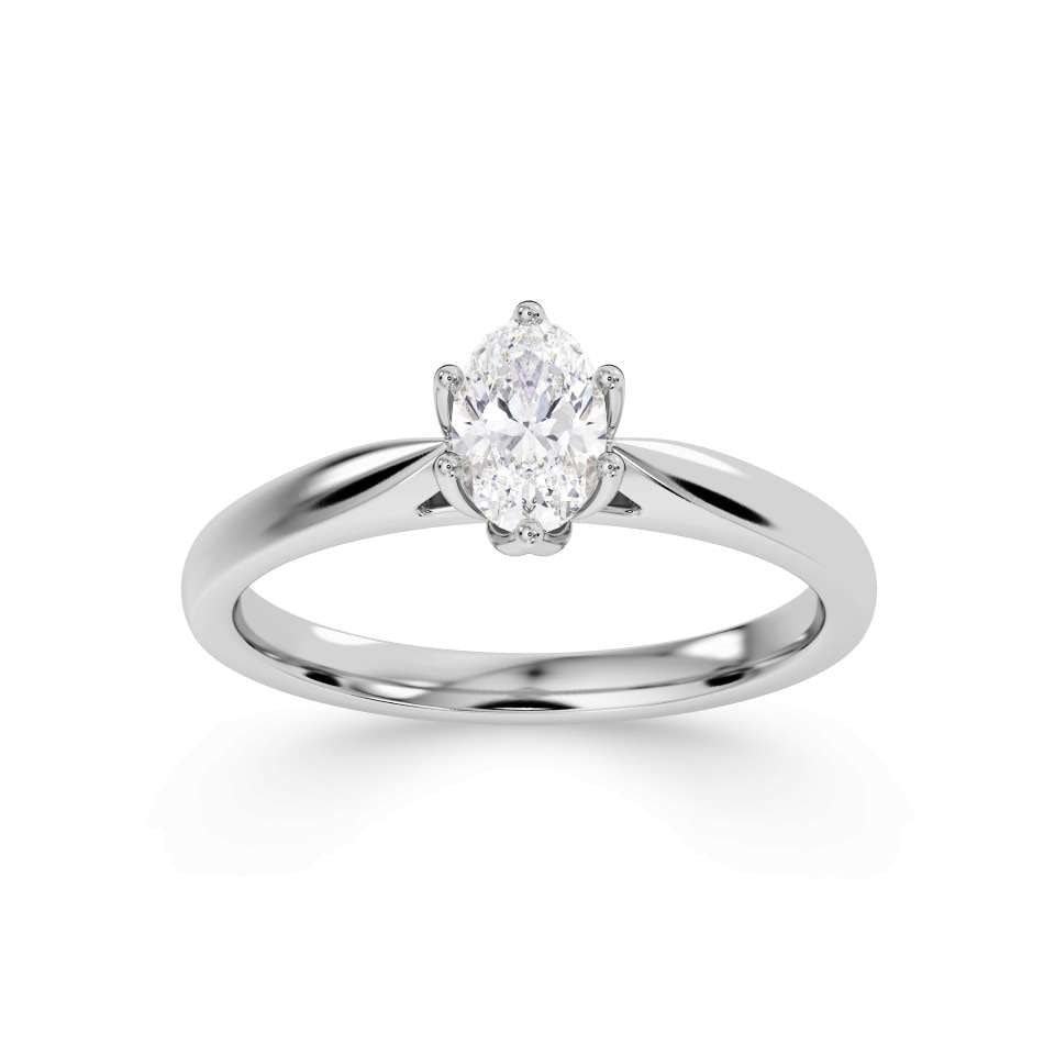 Platinum 6 Claw Oval 0.70ct Diamond Ring
