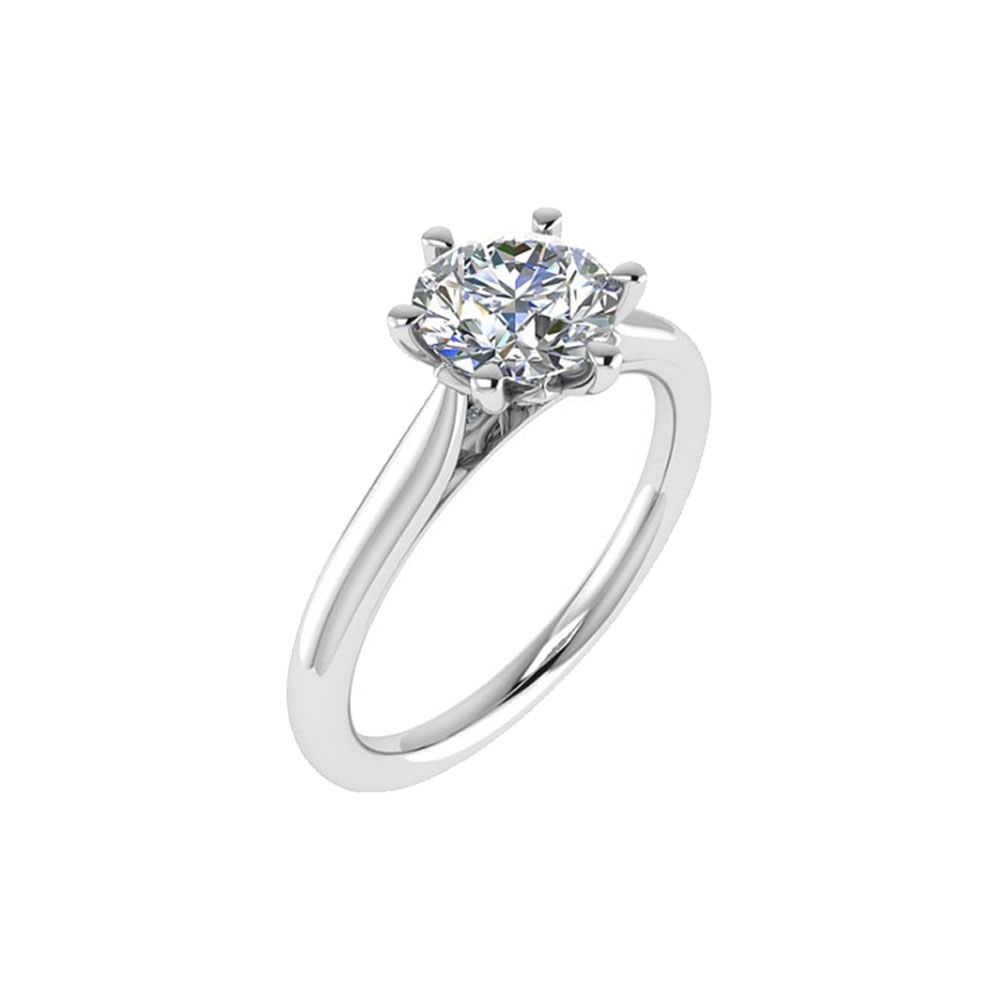 Platinum 6 Claw Round Brilliant 0.33ct Diamond Ring