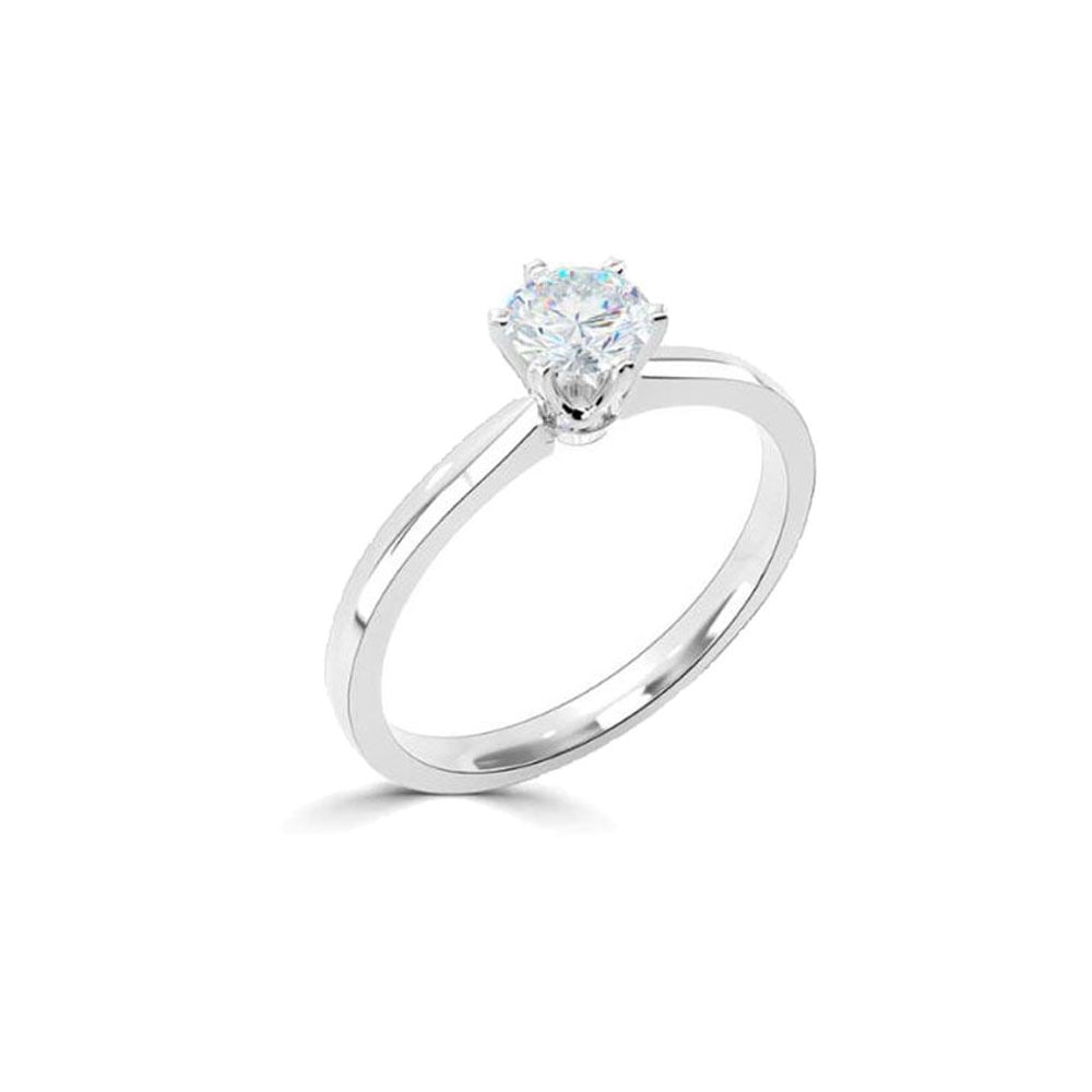 Platinum 6 Claw Round Brilliant 1.01ct Diamond Ring