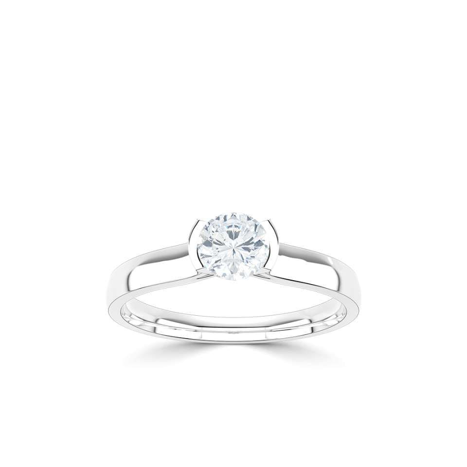 Platinum Demi Flush 0.50ct Round Brilliant Diamond Ring