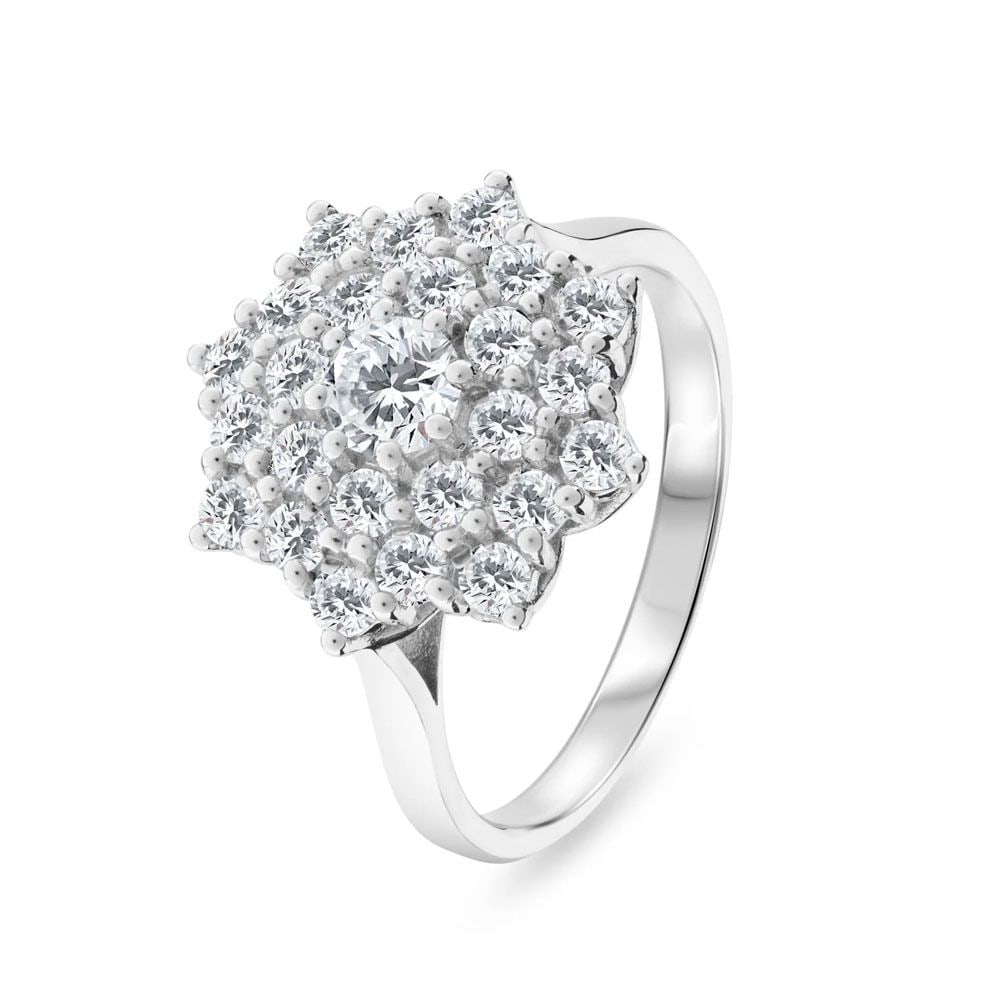 Platinum Diamond Cluster Ring