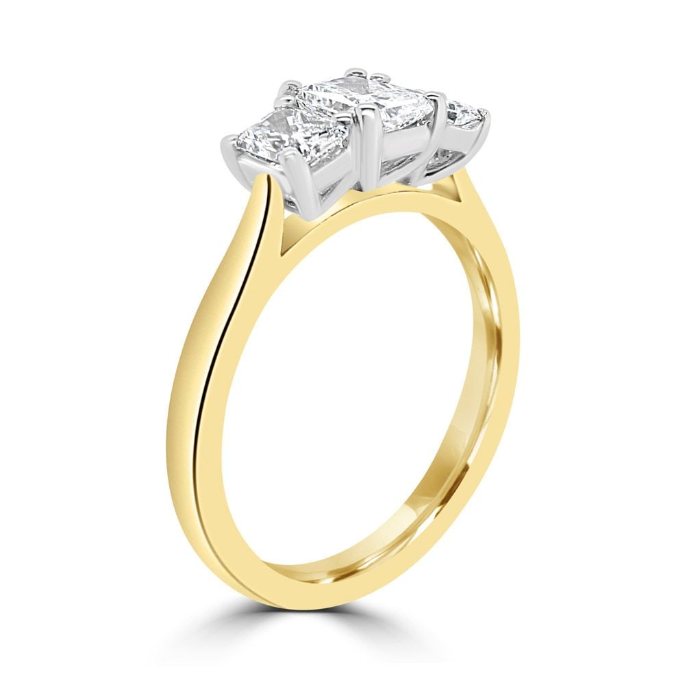 Platinum/Yellow Gold Diamond 3-Stone Ring