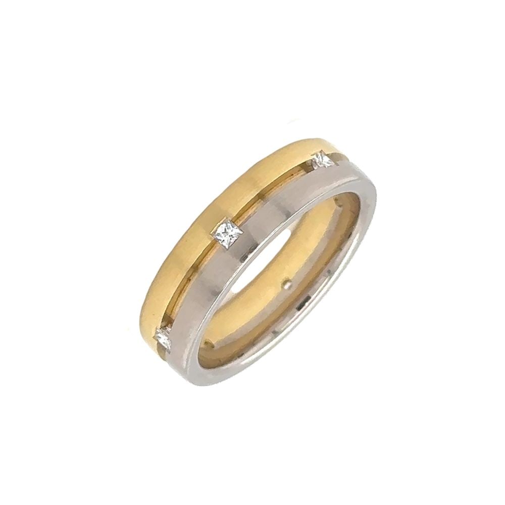 Two Tone Round Cut Diamond Ring