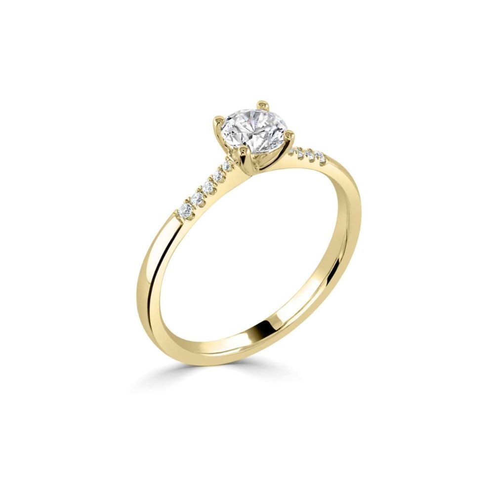 Yellow Gold 4 Claw Round Brilliant 0.33ct Diamond Ring