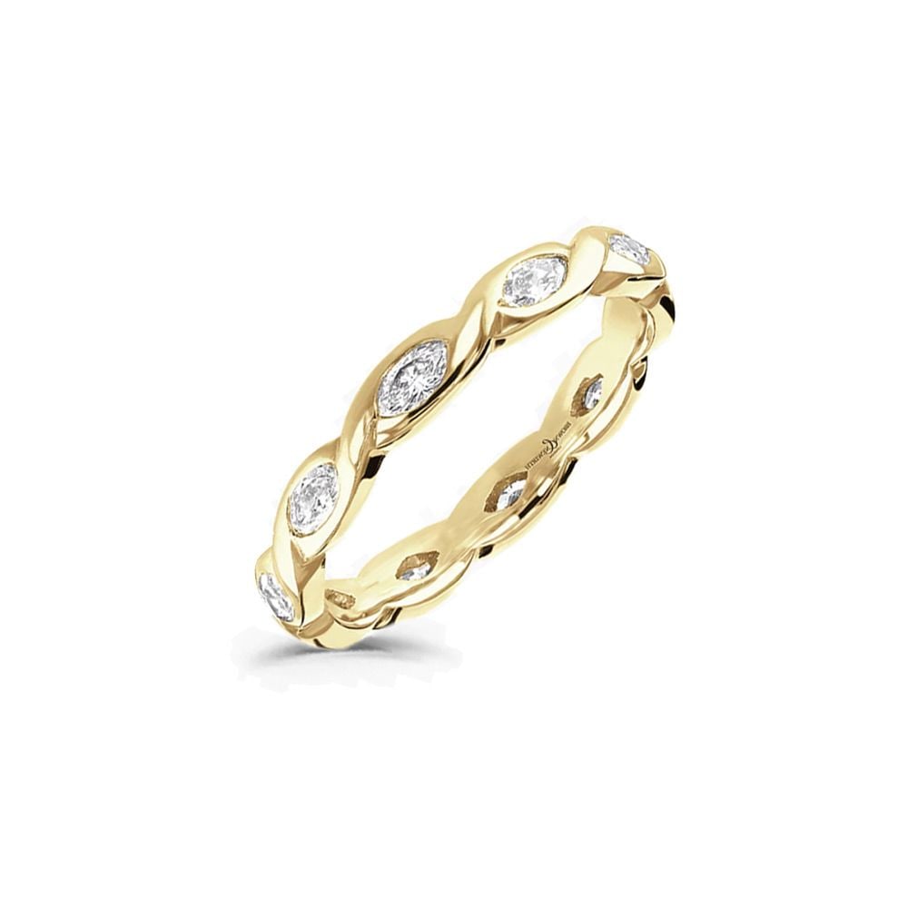 Yellow Gold Twist Eternity 0.60ct Round Cut Diamond Ring
