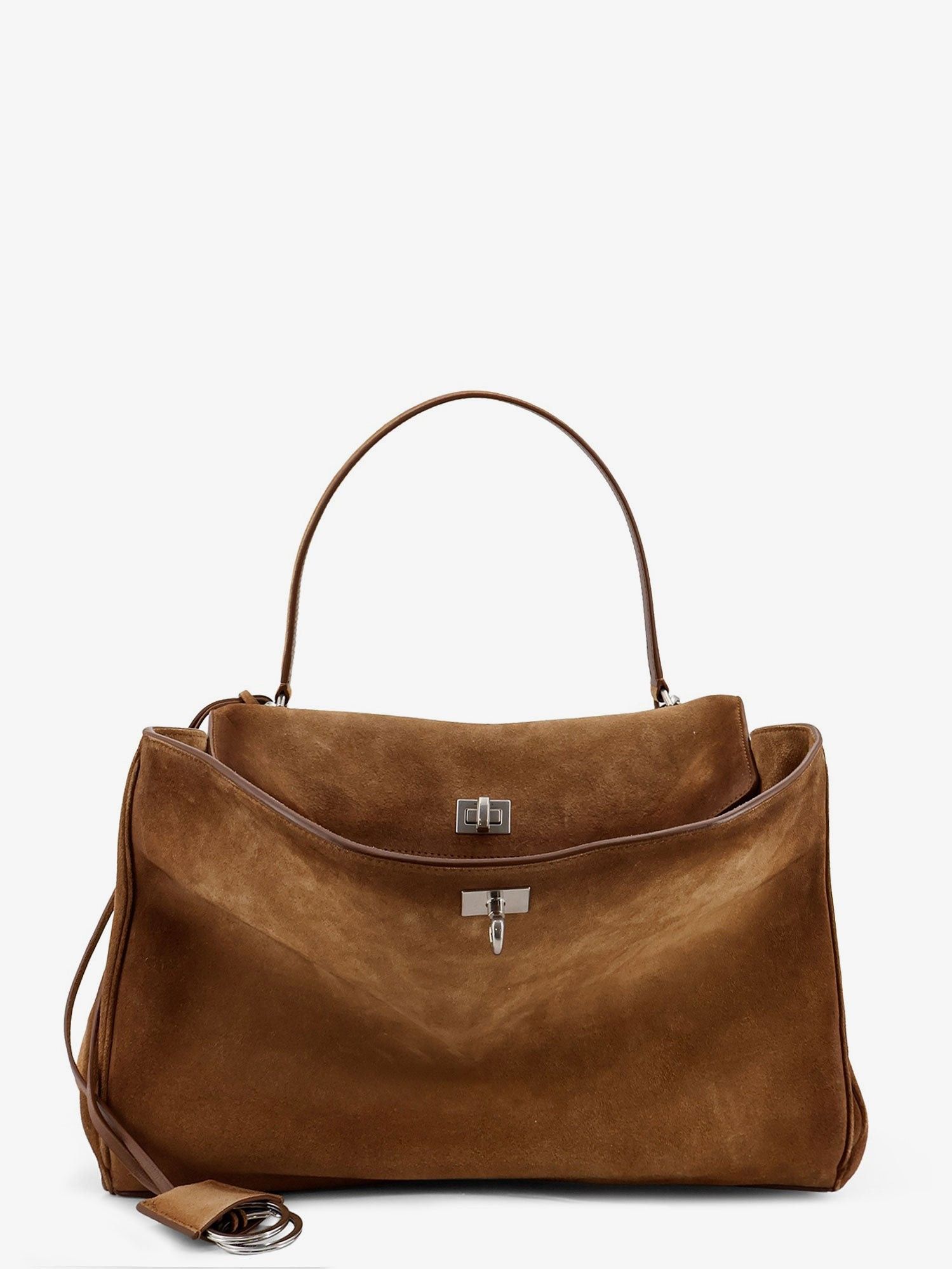 Balenciaga Rodeo Medium Suede Crossbody Bag in Brown