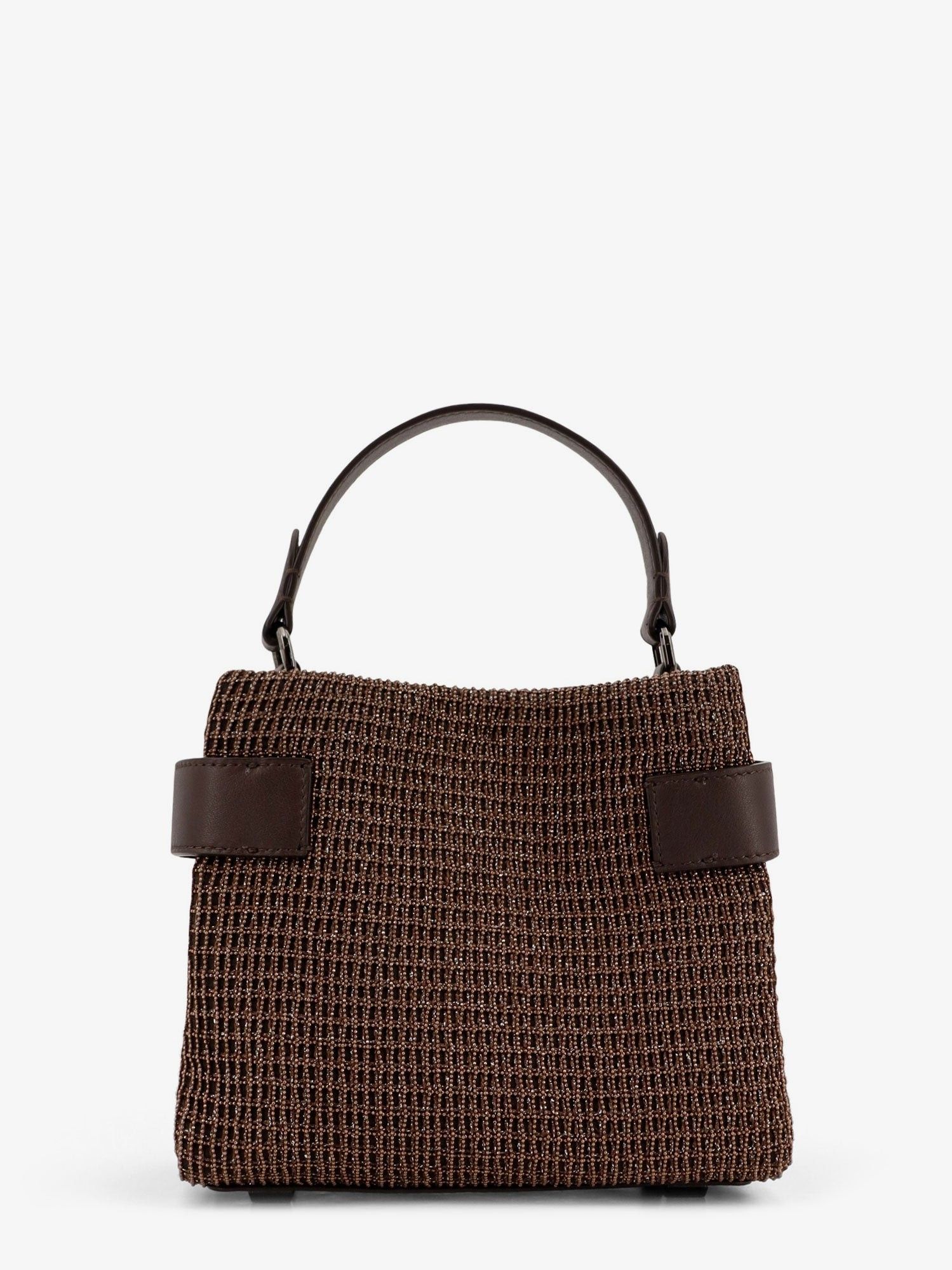 Brunello Cucinelli Sparkling Woven Leather Crossbody Bag