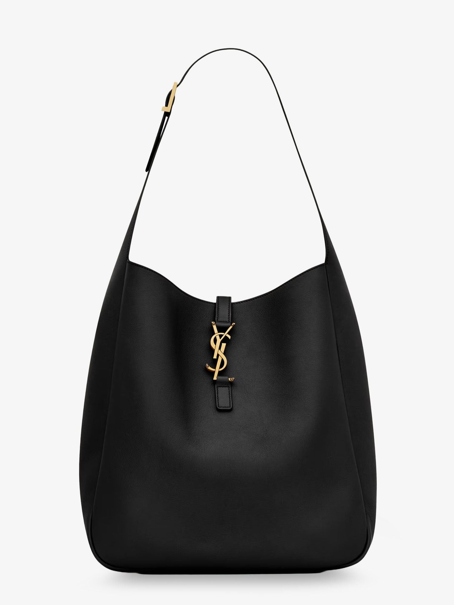 Saint Laurent Le 5 À 7 Large Hobo Bag in Black Leather
