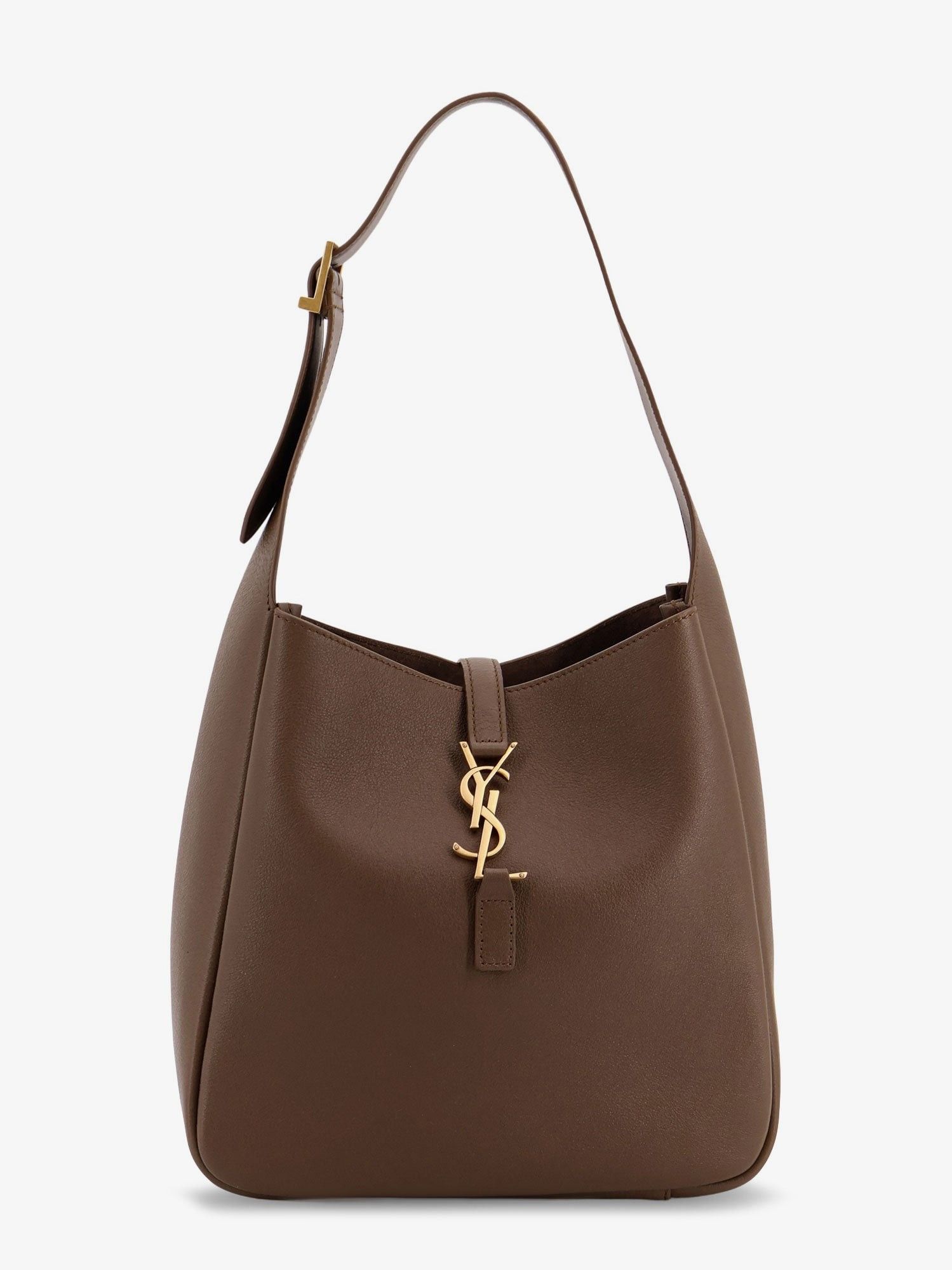 Saint Laurent Le 5 a 7 Small Hobo Bag in Brown Leather