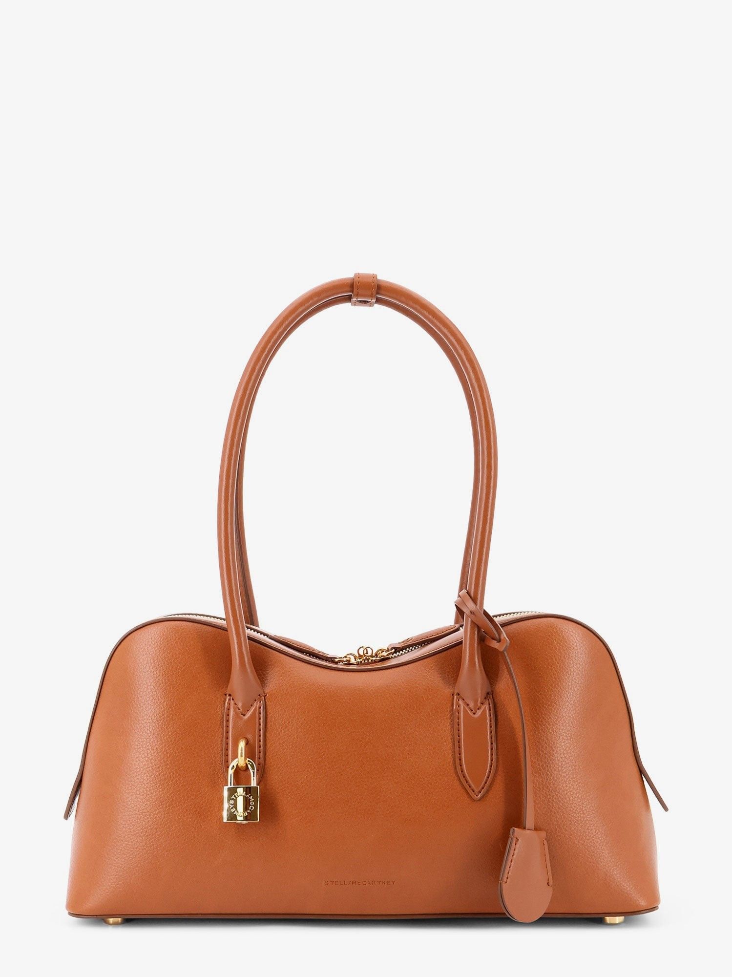 Stella Mc Cartney Logo Lock Vegan Shoulder Bag in Brown