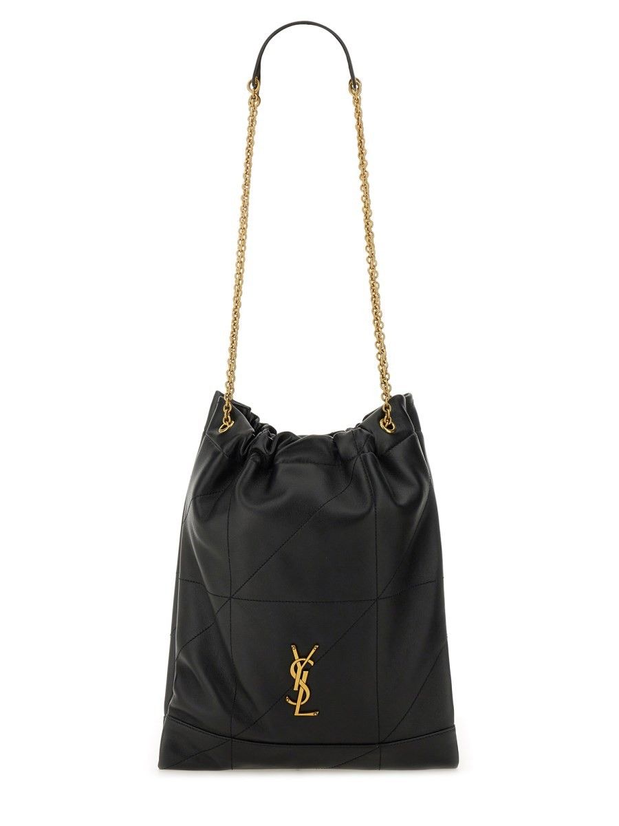 Saint Laurent June Quilted Leather Tote Bag Black