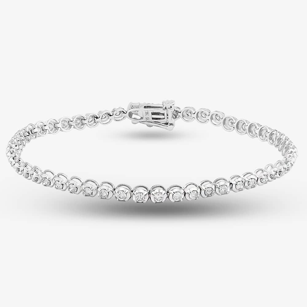 18ct White Gold 1.50ct Diamond Tennis Bracelet