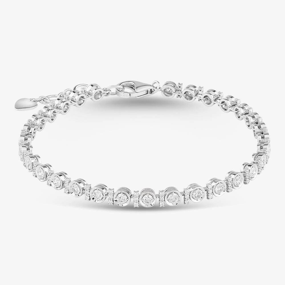 18ct White Gold 2.86ct Brilliant Cut Diamond Tennis Bracelet