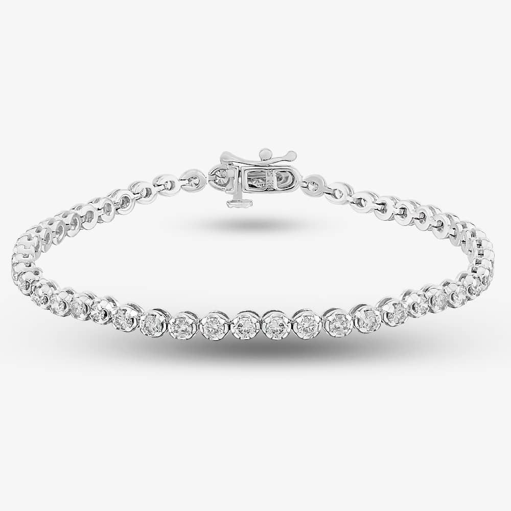 18ct White Gold 3.00ct Diamond Tennis Bracelet