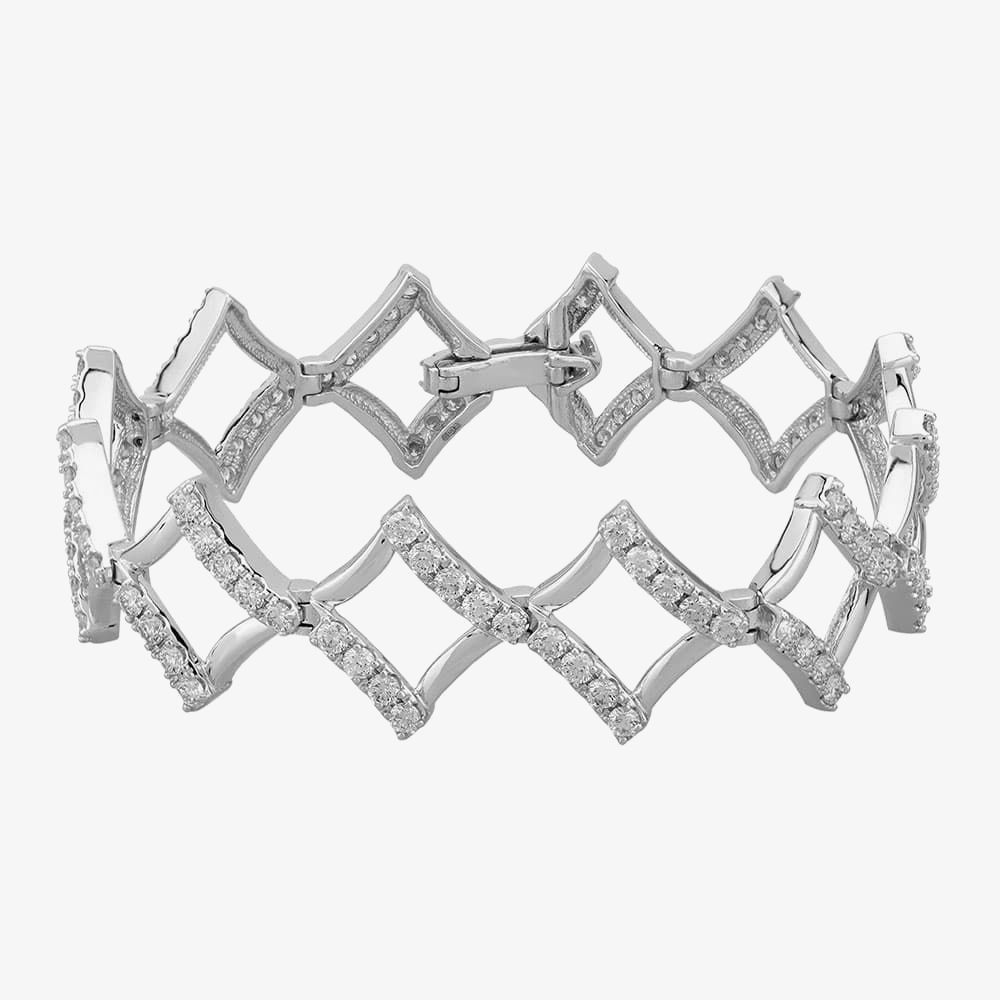 9ct White Gold 5.00ct Diamond Fancy Open Bracelet