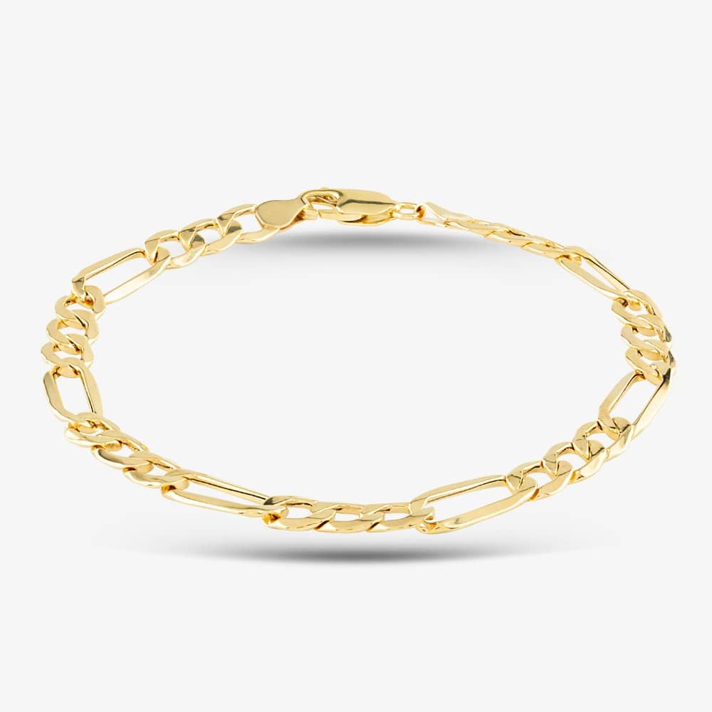 9ct Yellow Gold 8.5 Inch Figaro Chain Bracelet