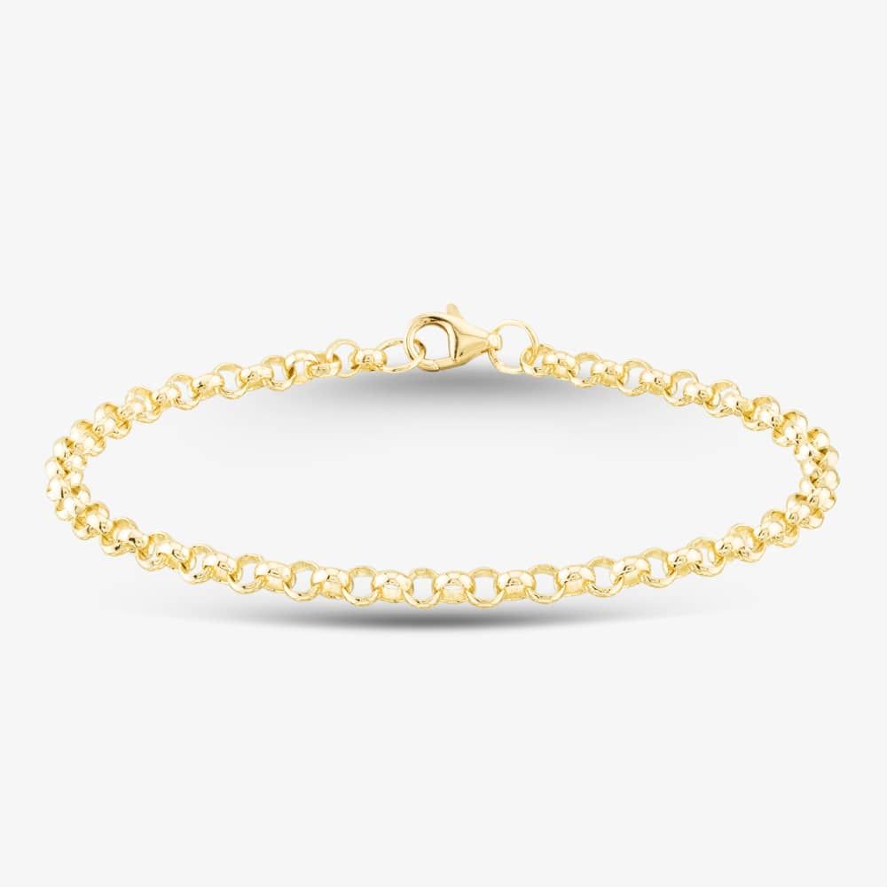 9ct Yellow Gold Round Belcher Chain Bracelet