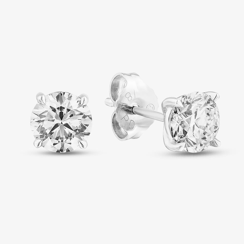 18ct White Gold 1.50ct Brilliant Cut Lab Grown Diamond Stud Earrings