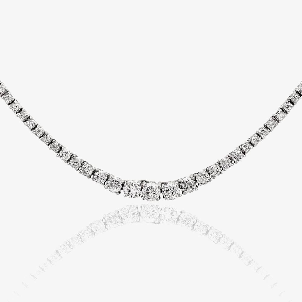 18ct White Gold 5.00ct Diamond Graduating Necklace