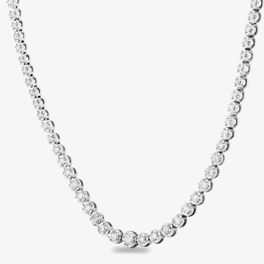 9ct White Gold 1.00ct Diamond 16 Inch Necklace