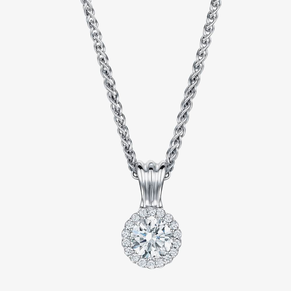 Geoghegan Cannele 18ct White Gold Diamond 0.33ct Halo Cluster Pendant