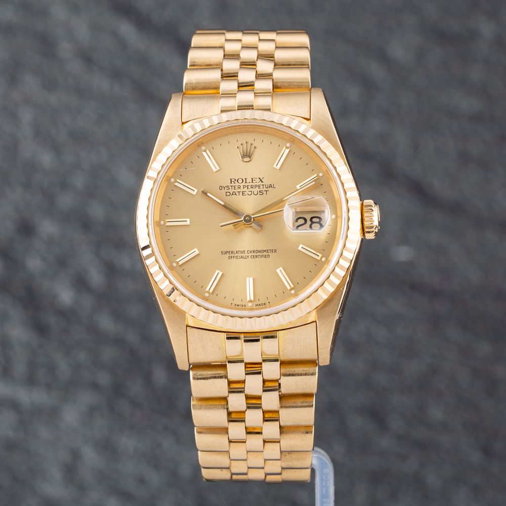Pre-Owned Rolex Datejust 18ct Gold Bracelet Watch 16238